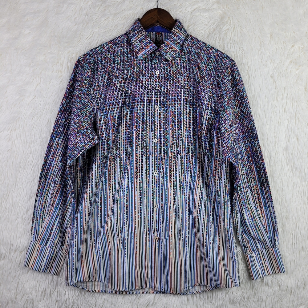 Luchiano Visconti Med Silky Cotton‎ Dress Shirt Multi Party Festive
